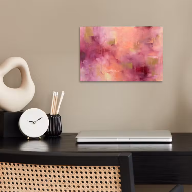 Abstract - Kleuren - Modern - Roze - Paars poster papier klein -sfeer1