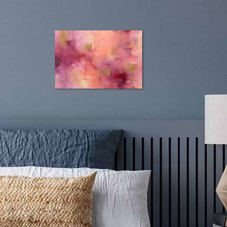 Abstract - Kleuren - Modern - Roze - Paars poster papier klein -sfeer2