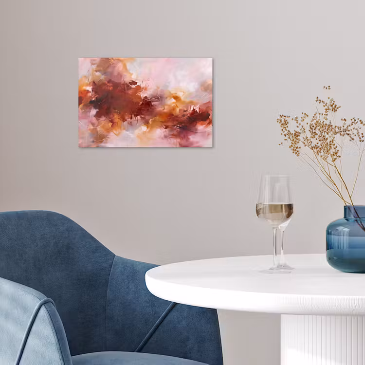 Abstract - Kleurrijk - Kunst - Modern - Roze-Rood poster papier klein -sfeer3