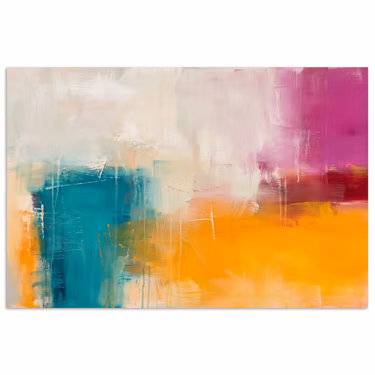 Abstract - Kleurrijk - Modern - Kunst - Oranje poster papier klein -3d