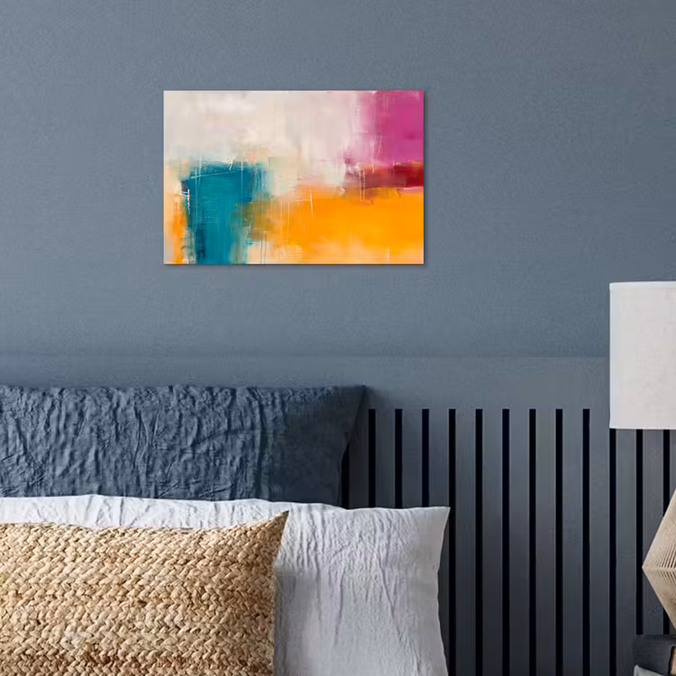Abstract - Kleurrijk - Modern - Kunst - Oranje poster papier klein -sfeer2