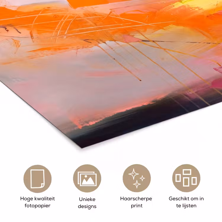 Abstract - Kleurrijk - Modern - Roze poster papier klein -closeup_NL