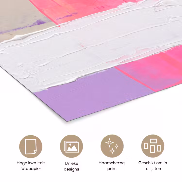 Abstract - Kleurrijk - Vormen - Modern - Kunst poster papier klein -closeup_NL