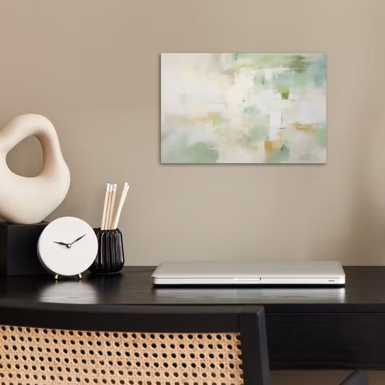 Abstract - Kunst - Wit - Groen - Modern poster papier klein -sfeer1
