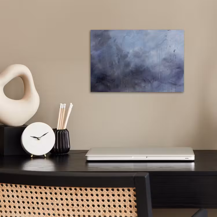 Abstract - Kwaststreken - Modern - Kunst - Grijs poster papier klein -sfeer1