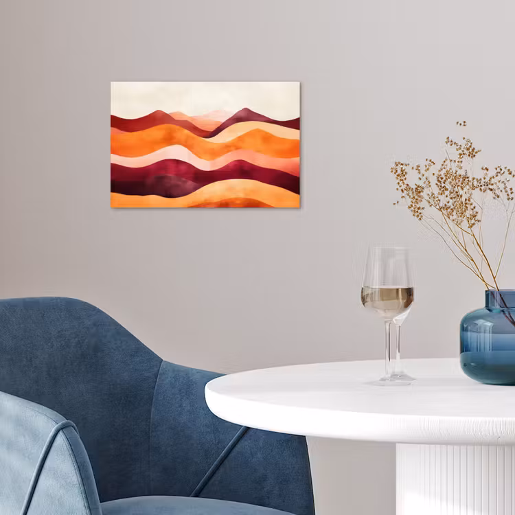 Abstract - Landschap - Golven poster papier klein -sfeer3