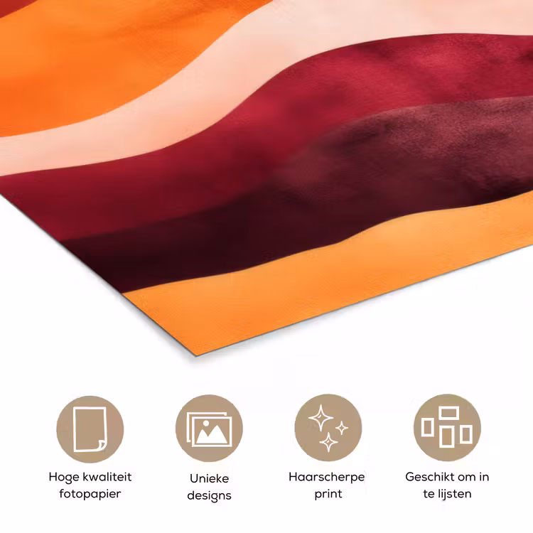 Abstract - Landschap - Golven poster papier klein -closeup_NL