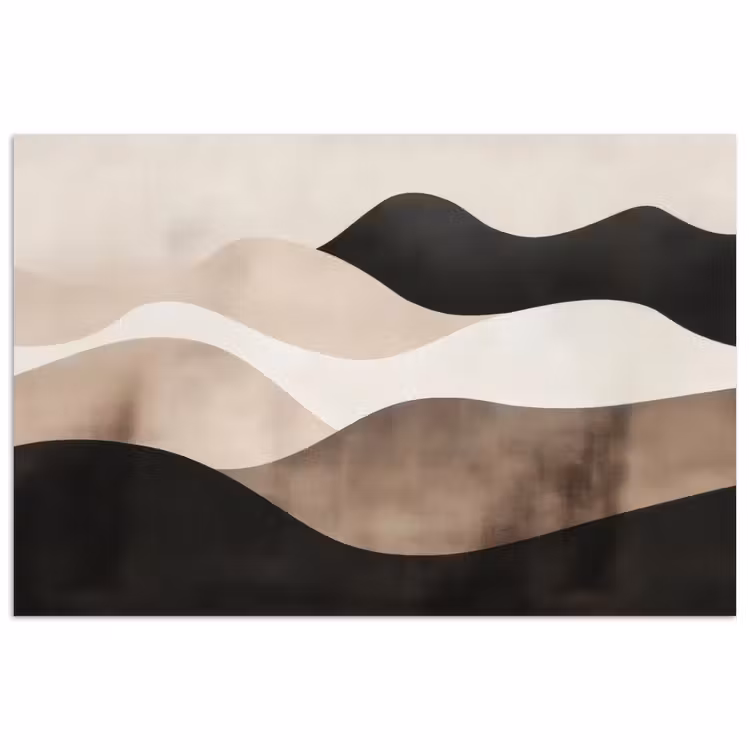 Abstract - Landschap - Golven - Crèmekleur poster papier klein -3d