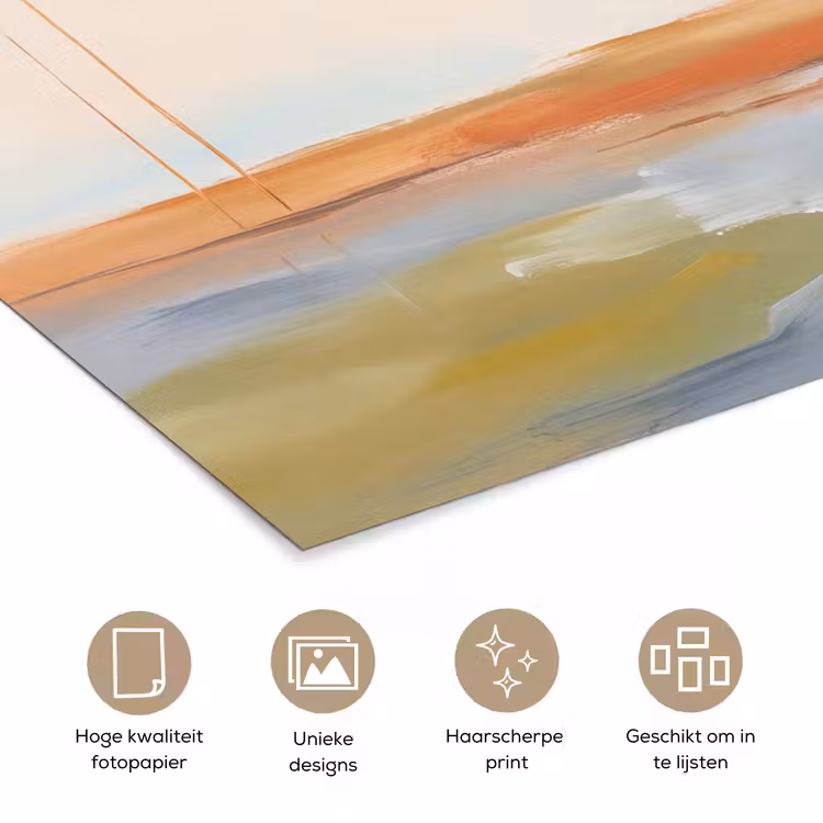 Abstract - Landschap - Horizon - Modern - Kleurrijk poster papier klein -closeup_NL