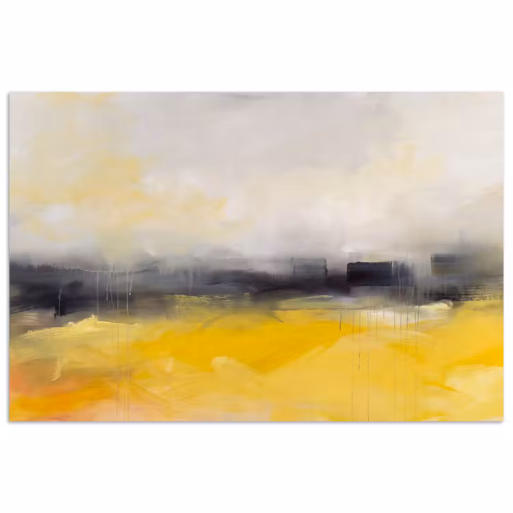 Abstract - Landschap - Modern - Geel poster papier klein -3d