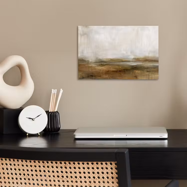 Abstract - Landschap - Natuur - Beige - Bruin poster papier klein -sfeer1