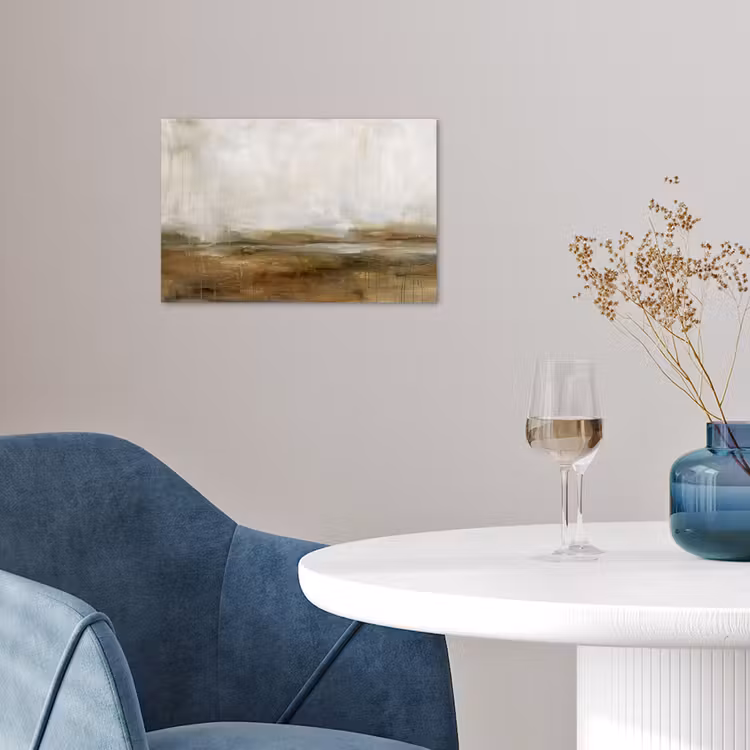 Abstract - Landschap - Natuur - Beige - Bruin poster papier klein -sfeer3