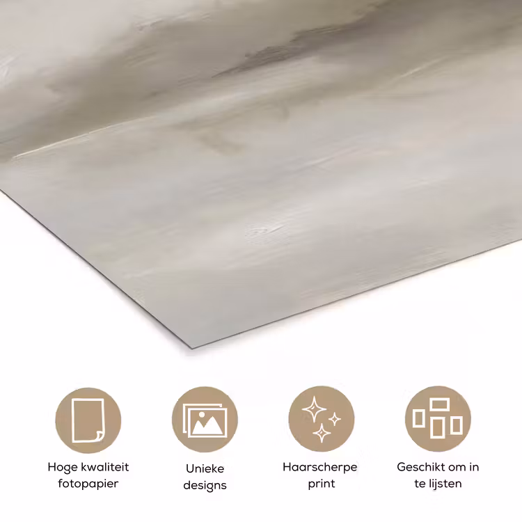 Abstract - Landschap - Nevel - Modern - Grijs poster papier klein -closeup_NL