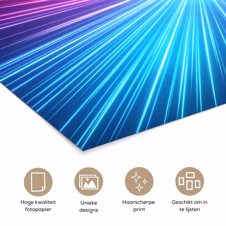 Abstract - Light - Burst - Modern - Colorful poster papier klein -closeup_NL
