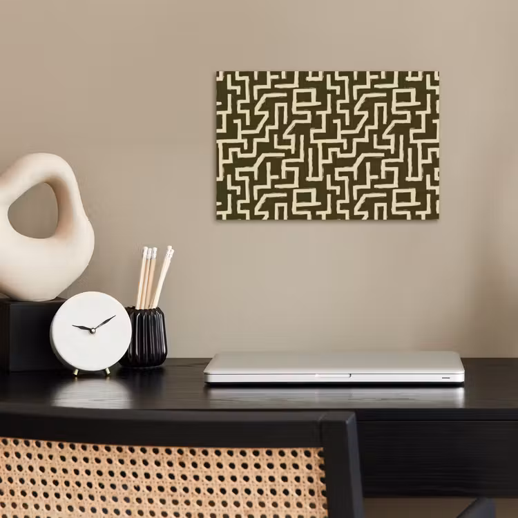 Abstract - Lijnen - Groen poster papier klein 62 -sfeer1