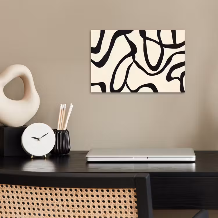 Abstract - Lijnen - Modern - Beige poster papier klein -sfeer1