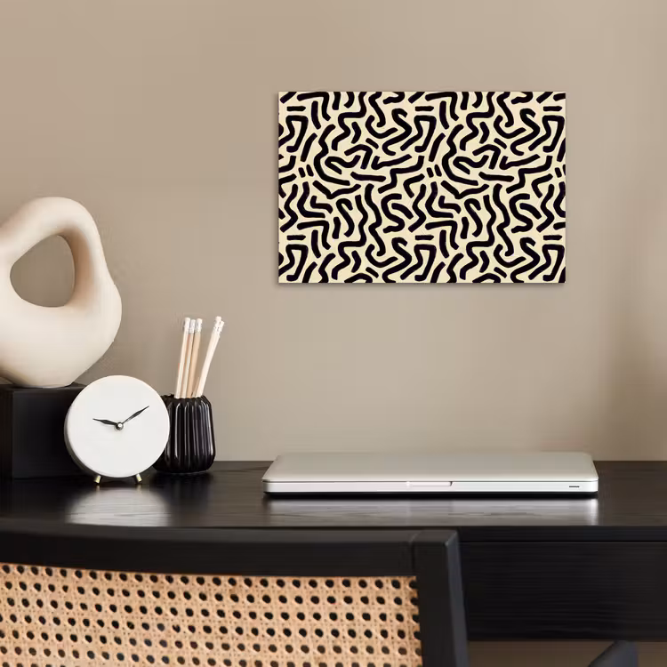 Abstract - Lijnen - Zwart poster papier klein 62 -sfeer1