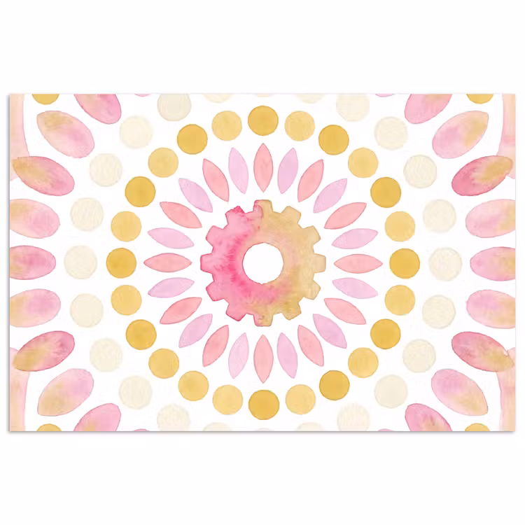 Abstract - Mandala - Kunst - Modern - Roze poster papier klein -3d
