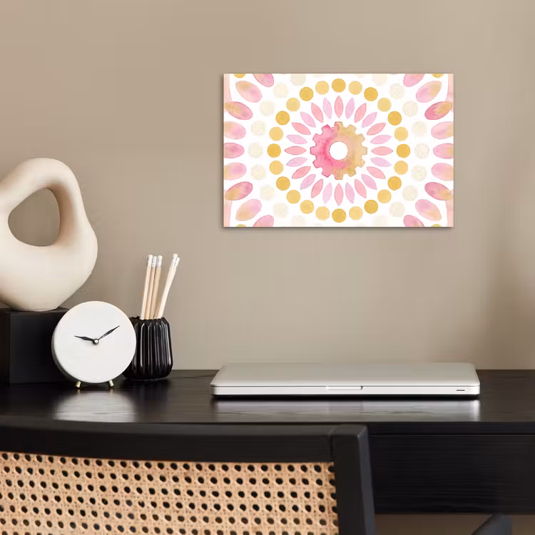Abstract - Mandala - Kunst - Modern - Roze poster papier klein -sfeer1
