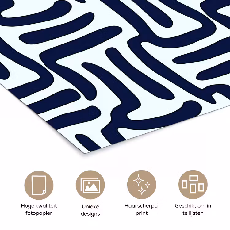 Abstract - Modern - Blauw poster papier klein 62 -closeup_NL