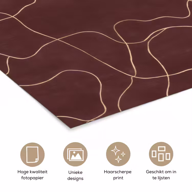 Abstract - Modern - Bruin poster papier klein 62 -closeup_NL