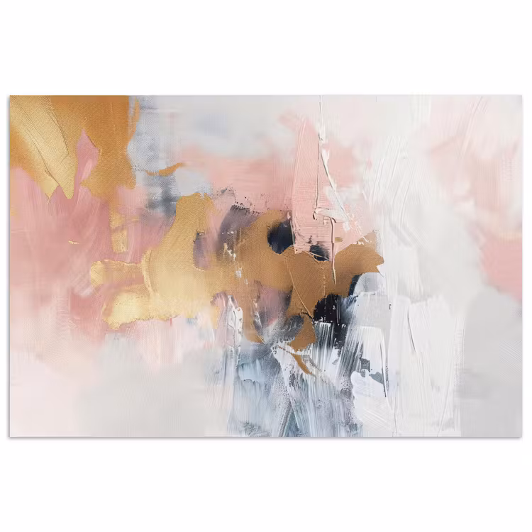 Abstract - Pastel kleuren - Goud - Modern - Aesthetic poster papier klein -3d