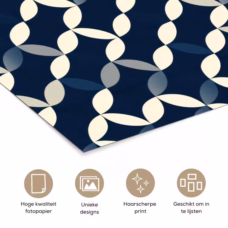 Abstract - Patroon - Blauw poster papier klein 62 -closeup_NL