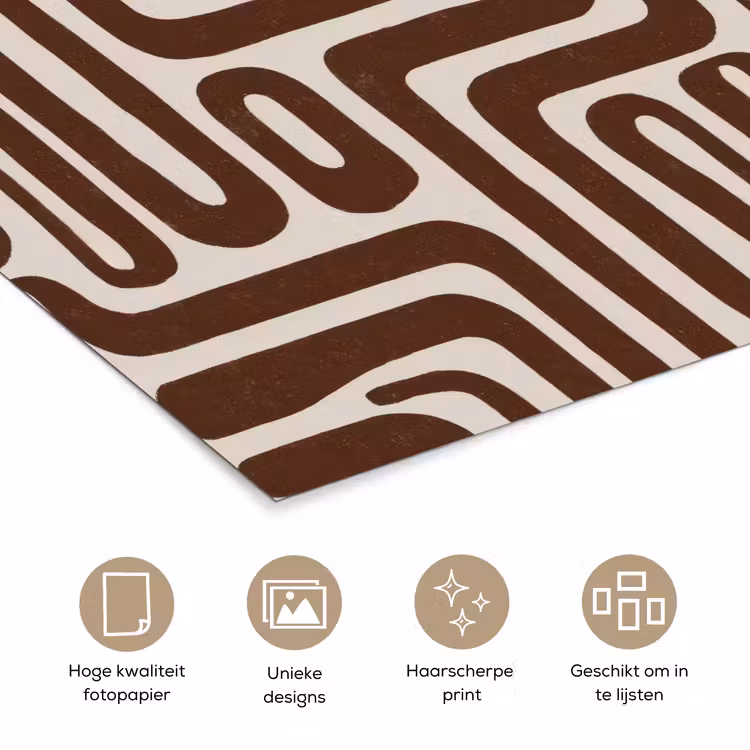 Abstract - Patroon - Bruin poster papier klein 62 -closeup_NL