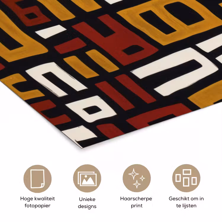 Abstract - Patroon - Rood poster papier klein -closeup_NL