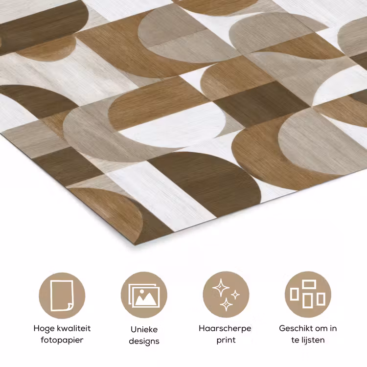 Abstract - Retro - Bruin poster papier klein 62 -closeup_NL