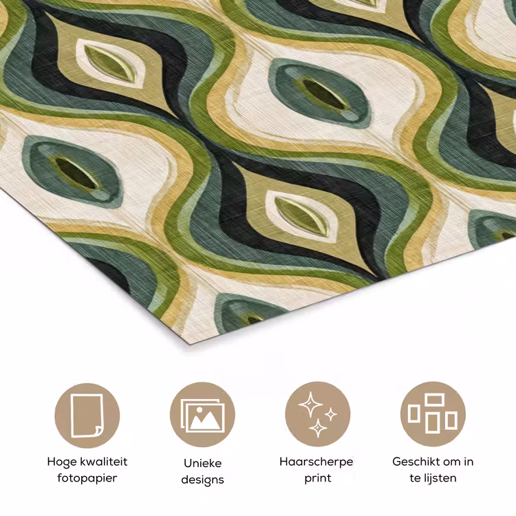 Abstract - Ritmisch - Groen poster papier klein 62 -closeup_NL