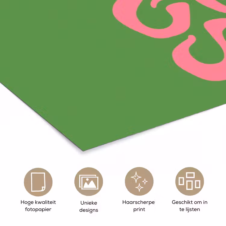 Abstract - Roze - Ciao - Vormen poster papier klein -closeup_NL