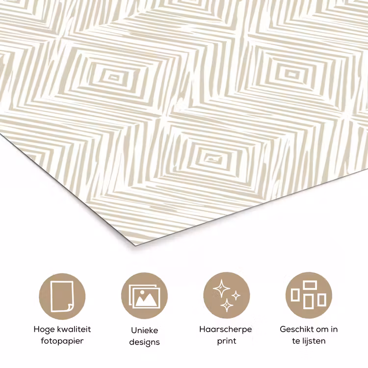 Abstract - Ruiten - Beige poster papier klein 62 -closeup_NL