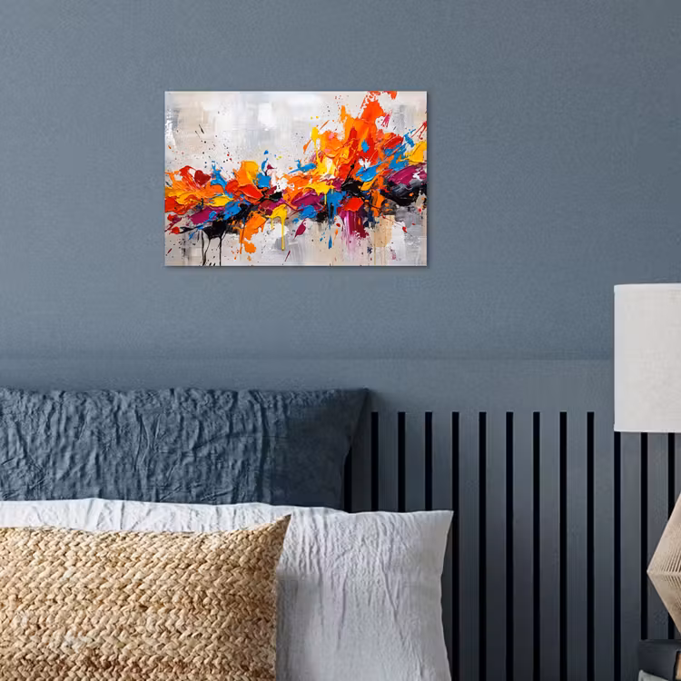 Abstract - Schilderij - Kleurrijk - Dynamisch poster papier klein -sfeer2