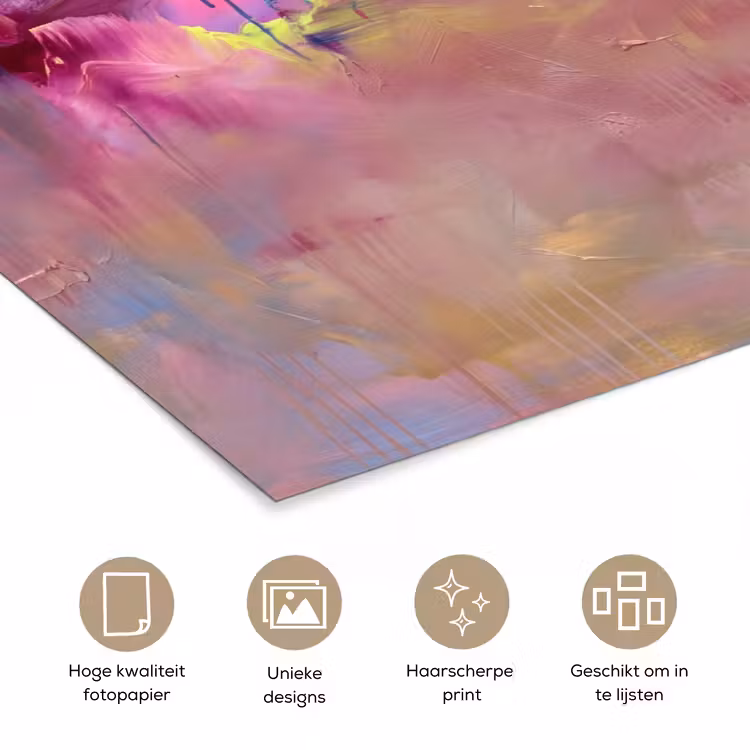 Abstract - Textuur - Kleuren - Modern - Roze poster papier klein -closeup_NL