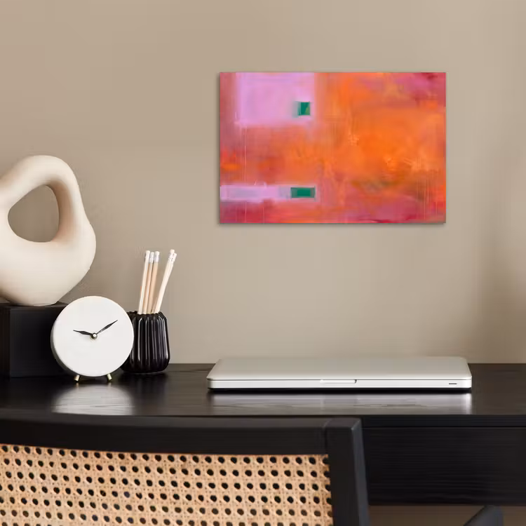 Abstract - Vlakken - Kunst - Modern - Oranje poster papier klein -sfeer1