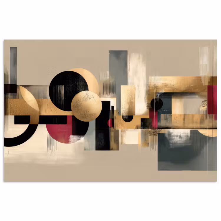 Abstract - Vormen - Beige - Texturen poster papier klein -3d