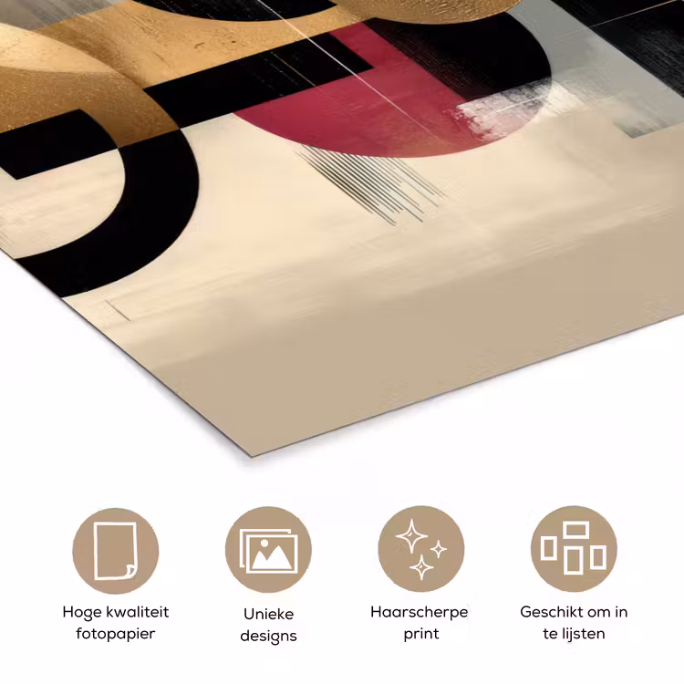 Abstract - Vormen - Beige - Texturen poster papier klein -closeup_NL