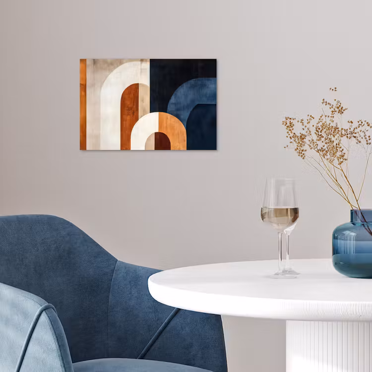 Abstract - Vormen - Donkerblauw poster papier klein -sfeer3