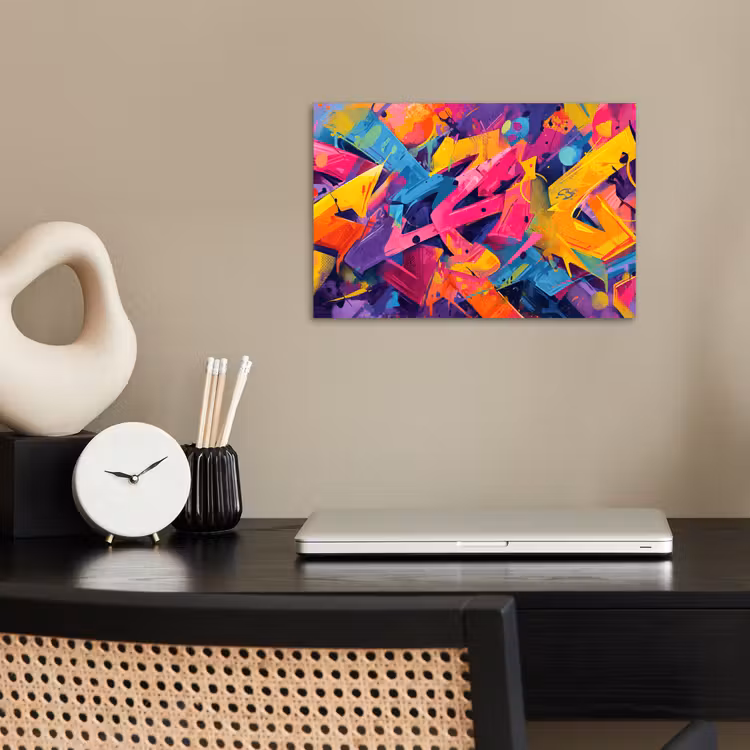 Abstract - Vormen - Kleurrijk poster papier klein -sfeer1