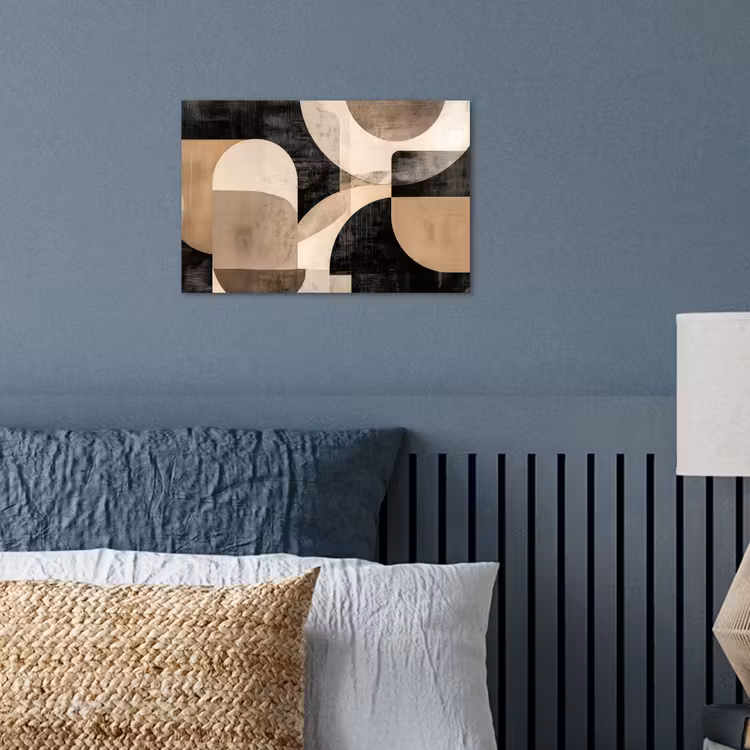 Abstract - Vormen - Modern - Beige poster papier klein -sfeer2