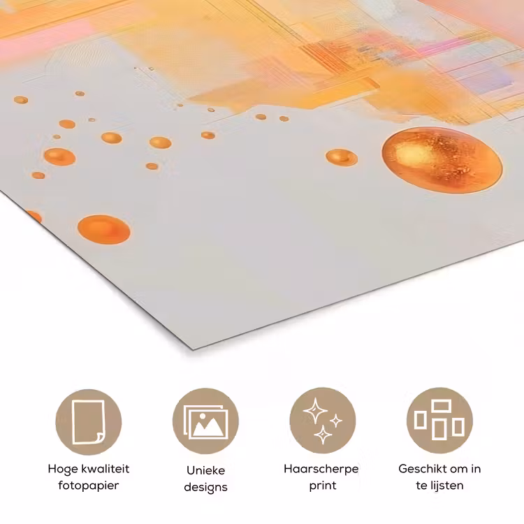 Abstract - Vrouw - Bloemenkroon - Goud poster papier klein -closeup_NL