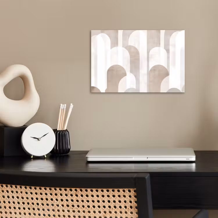 Abstracte bogen - Modern - Beige poster papier klein -sfeer1
