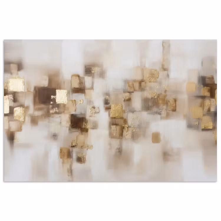Abstracte vierkanten - Aardetonen - Mistig poster papier klein -3d