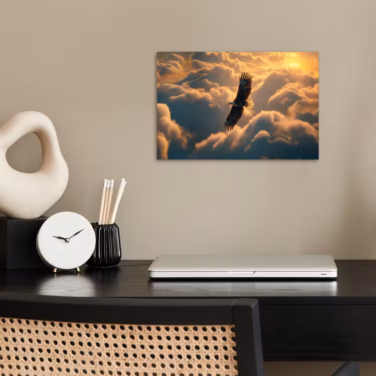 Adelaar - Wolken - Zon poster papier klein -sfeer1