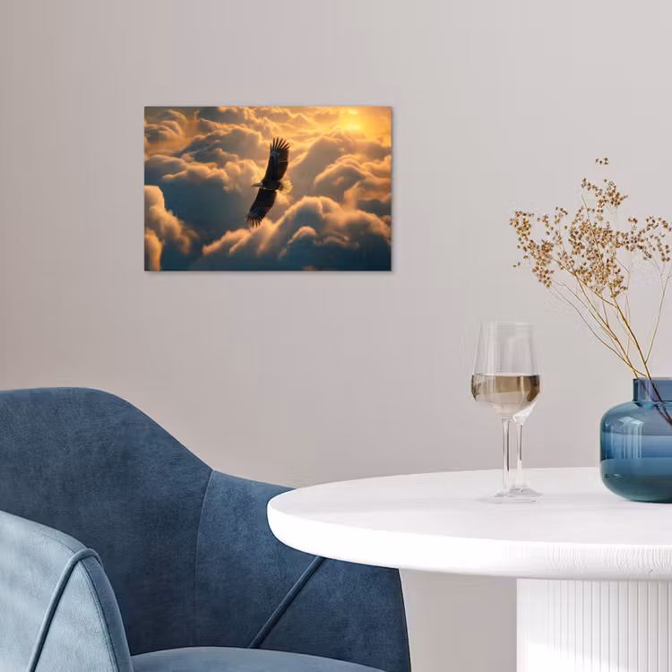 Adelaar - Wolken - Zon poster papier klein -sfeer3