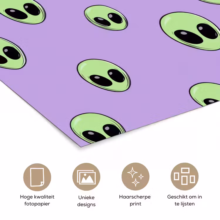 Alien - Retro - Lila poster papier klein 62 -closeup_NL