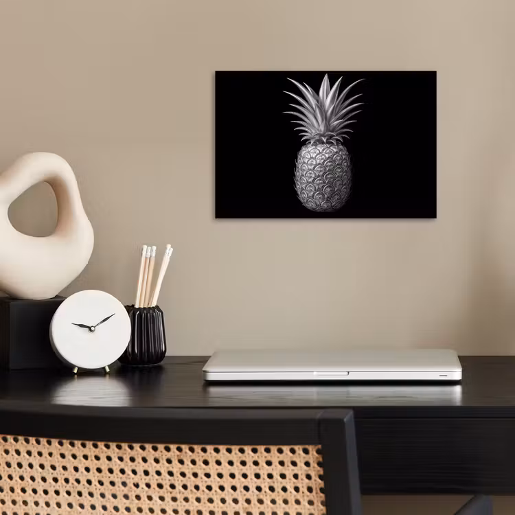 Ananas - Gedetailleerd - Bladeren poster papier klein -sfeer1
