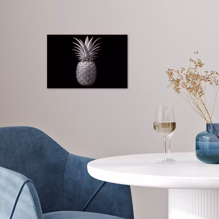 Ananas - Gedetailleerd - Bladeren poster papier klein -sfeer3