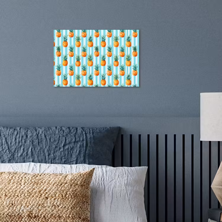 Ananas - Strepen - Groen poster papier klein 62 -sfeer2